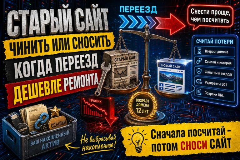 Продвигать старый сайт или сделать новый: когда переезд дешевле реанимации