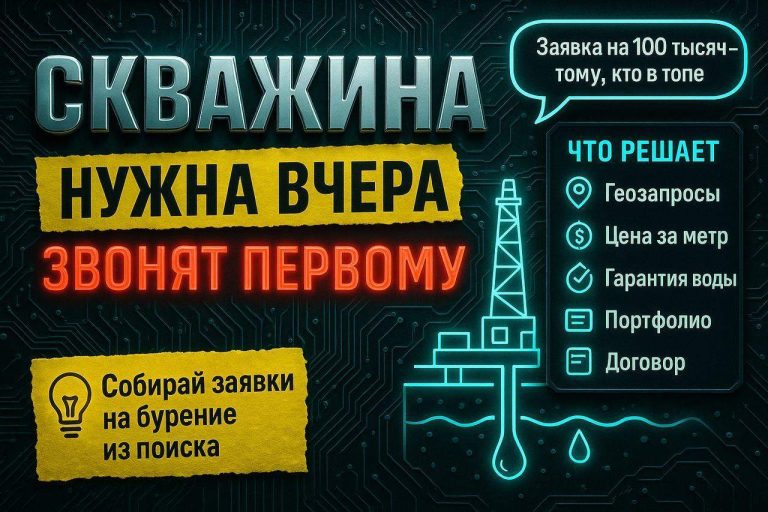Скважина нужна «ещё вчера»: как бурильщику получать заявки из поиска, а не с досок