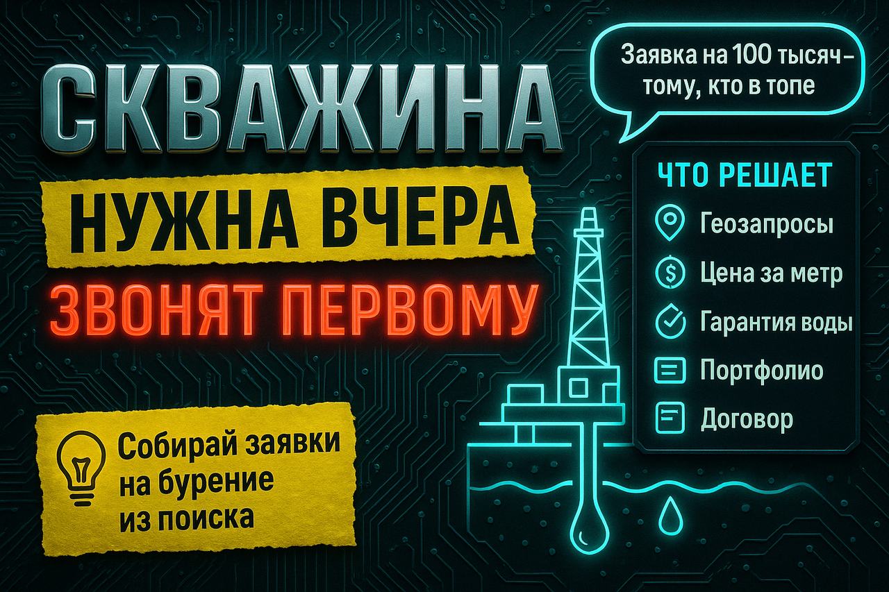 Скважина нужна «ещё вчера»: как бурильщику получать заявки из поиска, а не с досок
