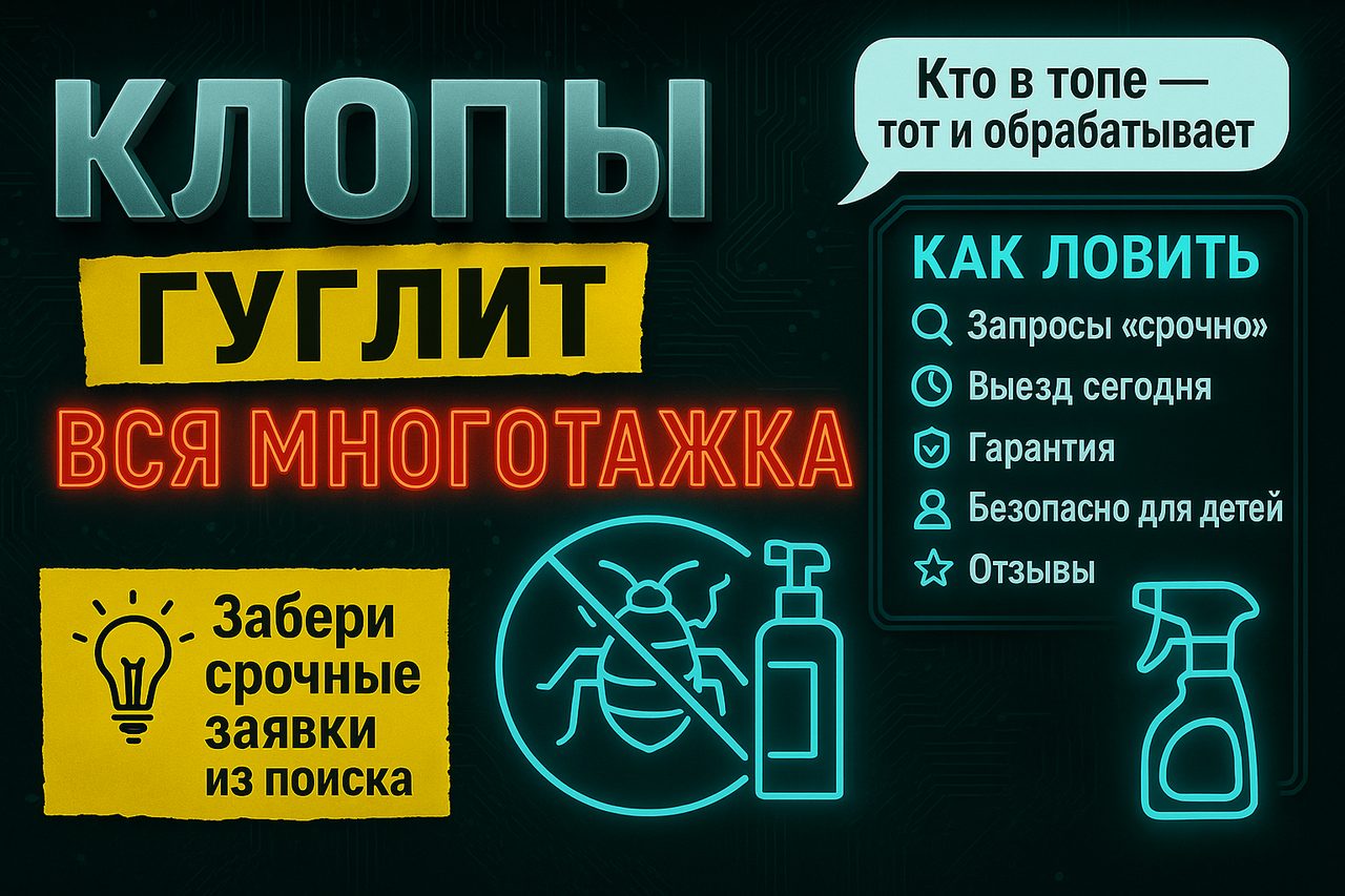 Тараканы у соседей — вся многоэтажка гуглит дезинфекцию. Кто в топе, тот и едет
