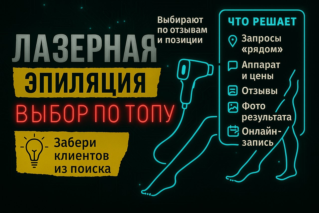 Лазерная эпиляция: клиентка выбирает по отзывам и позиции в поиске, а не по акции