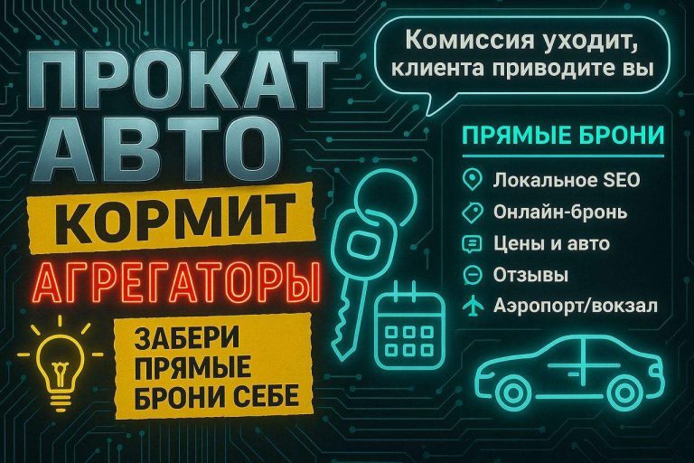 Прокат авто без своего сайта живёт на агрегаторах и отдаёт им треть. Как забрать клиента напрямую