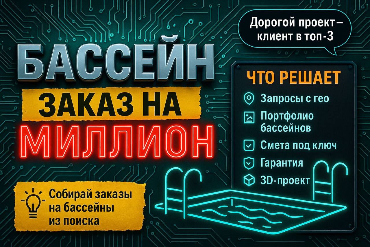Бассейн на участке — заказ на миллион, и он уходит тому, кто в топ-3