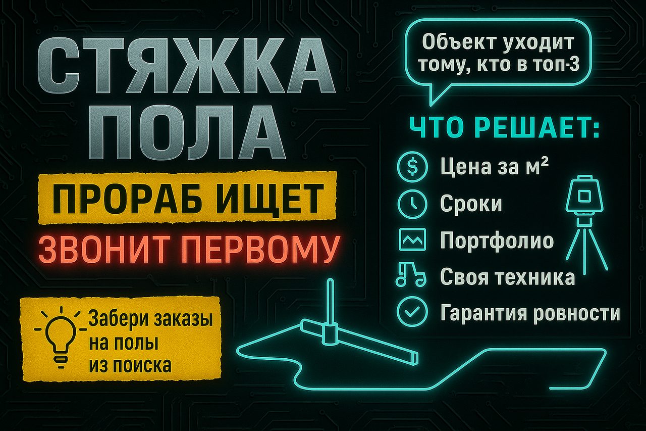 Стяжка и полы: прораб ищет подрядчика в Яндексе, а звонит первому в списке