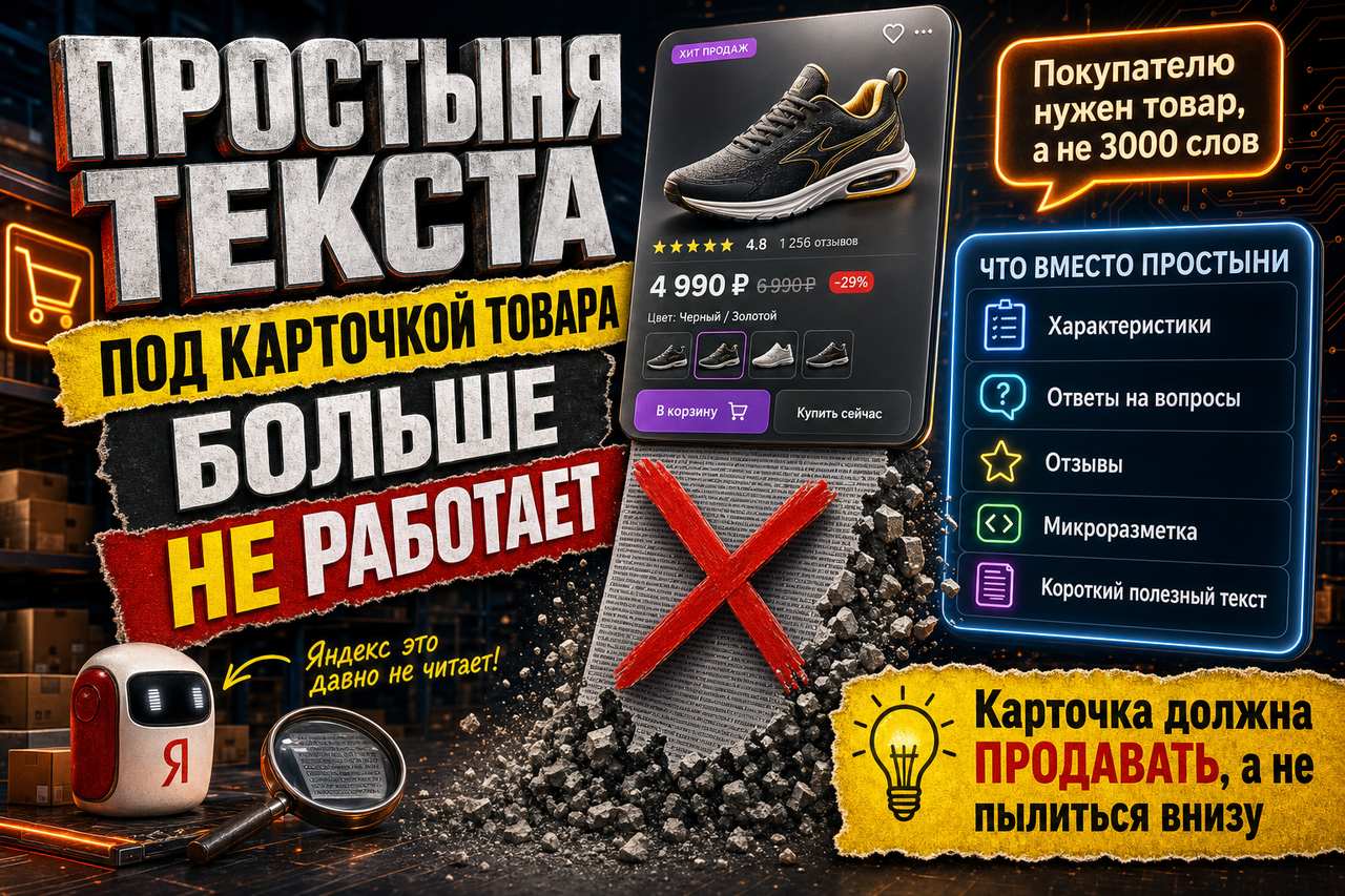 Простыня текста внизу карточки товара: зачем её пишут и почему она уже не работает