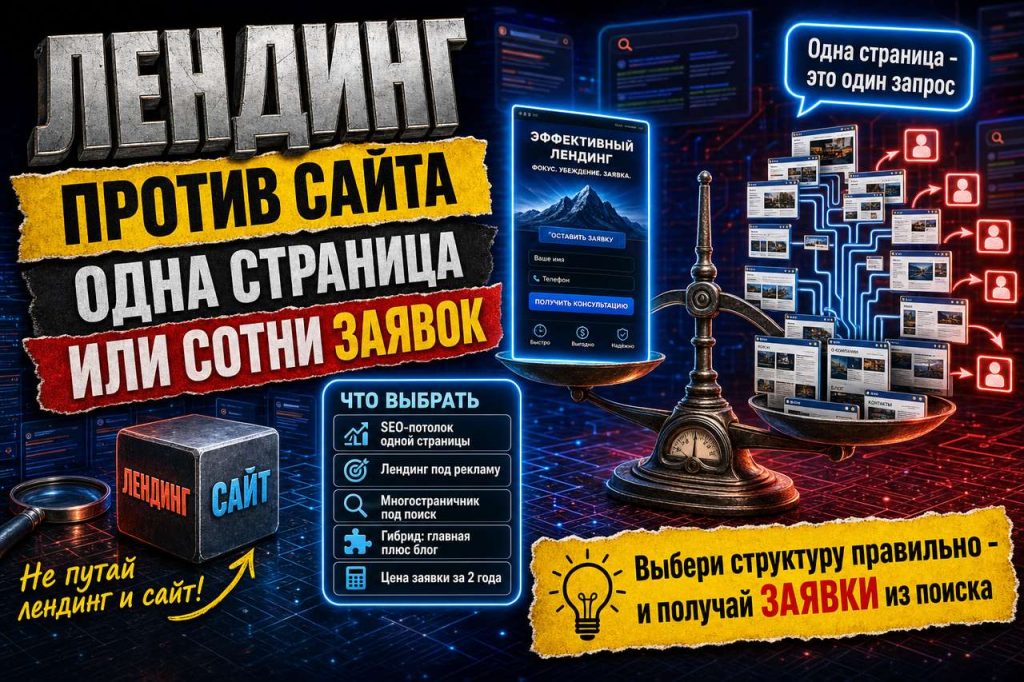 Сайт-визитка на одну страницу против многостраничника: что приносит заявки