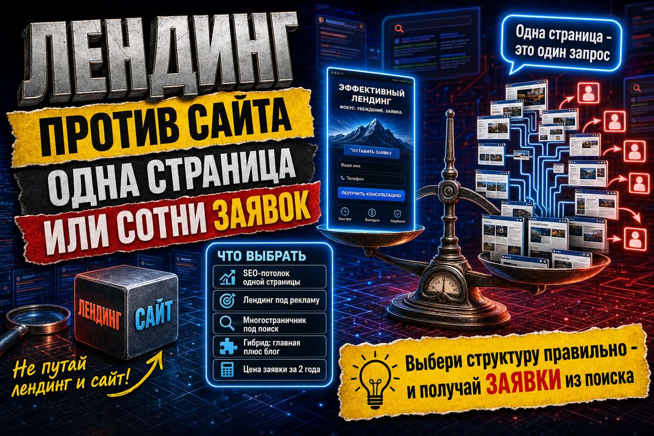Сайт-визитка на одну страницу против многостраничника: что приносит заявки