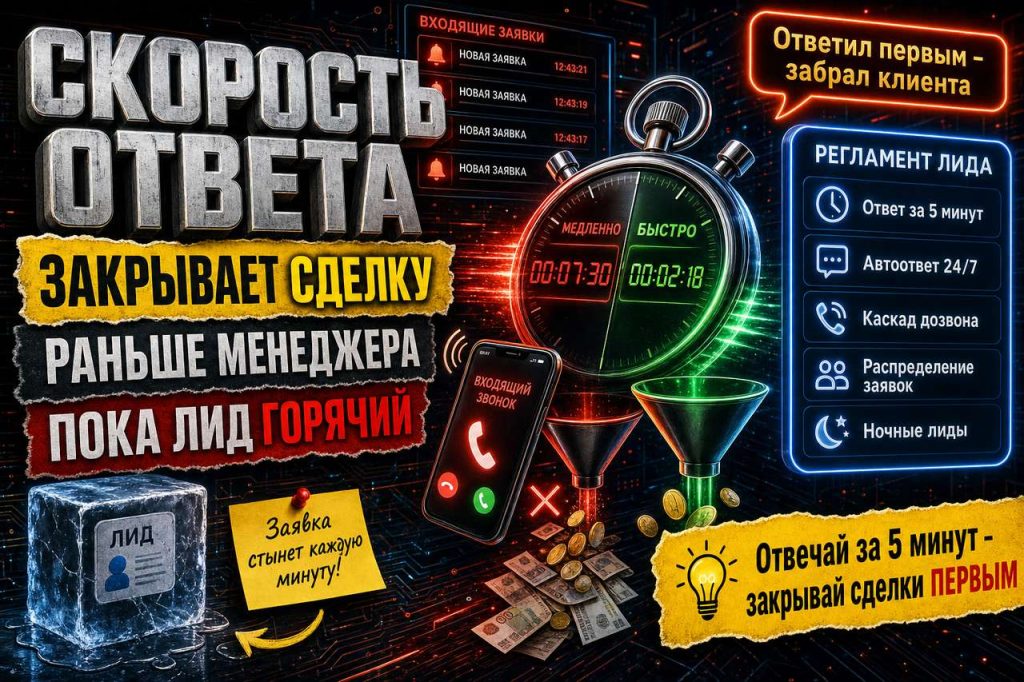 Скорость ответа на заявку закрывает сделку раньше, чем менеджер откроет рот