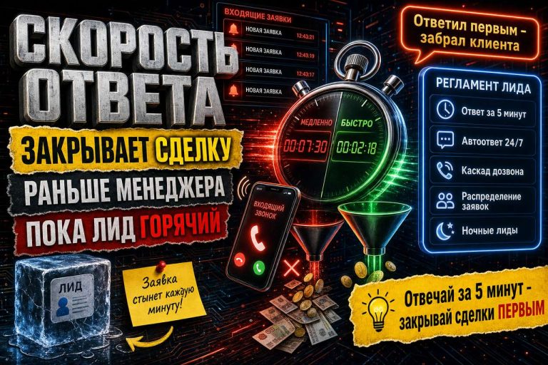 Скорость ответа на заявку закрывает сделку раньше, чем менеджер откроет рот