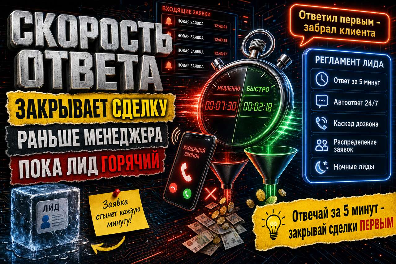 Скорость ответа на заявку закрывает сделку раньше, чем менеджер откроет рот
