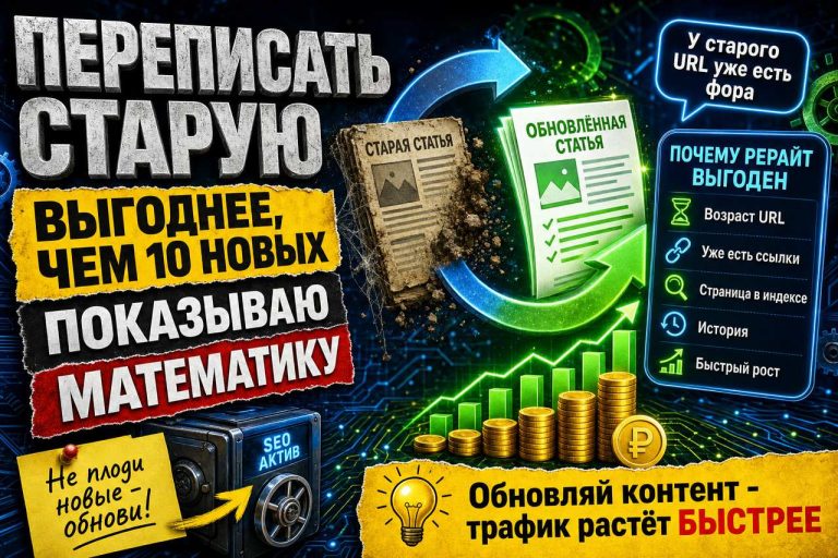 Старую статью выгоднее переписать, чем написать десять новых: показываю математику