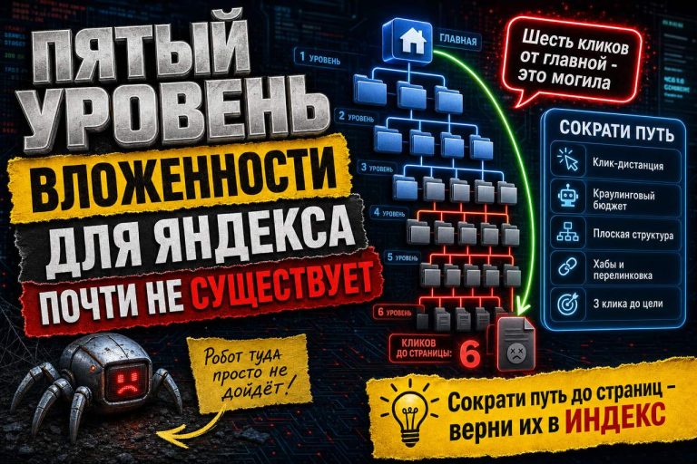 Страница на пятом уровне вложенности для Яндекса почти не существует