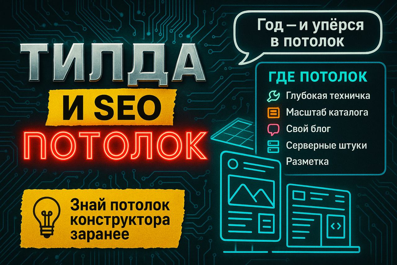 Собрал сайт на Тильде за вечер — а через год упёрся в потолок: где заканчивается SEO конструктора