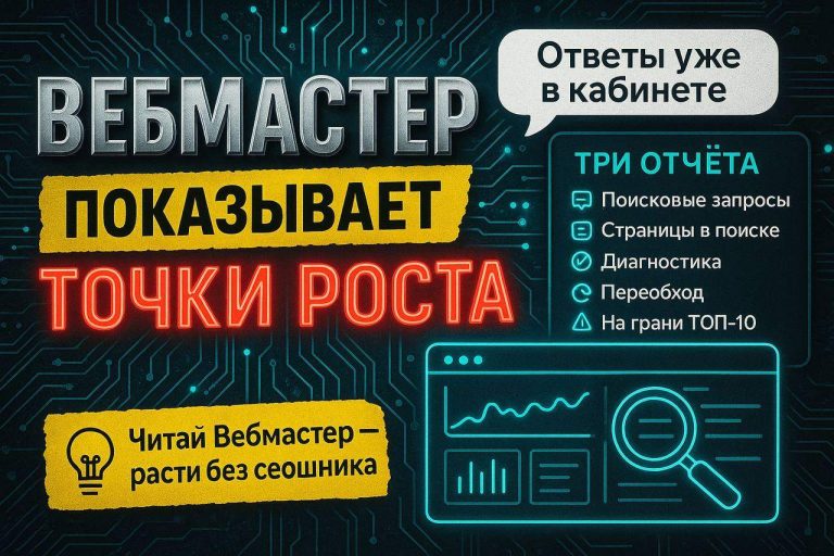Как читать Яндекс.Вебмастер: три отчёта, которые находят точки роста