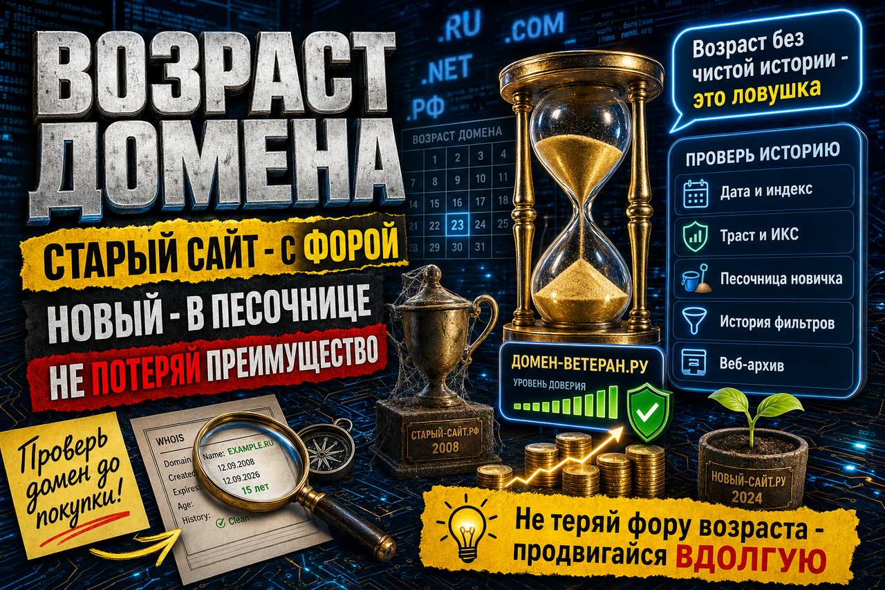 Возраст домена: почему старый сайт стартует с форой и как её не потерять