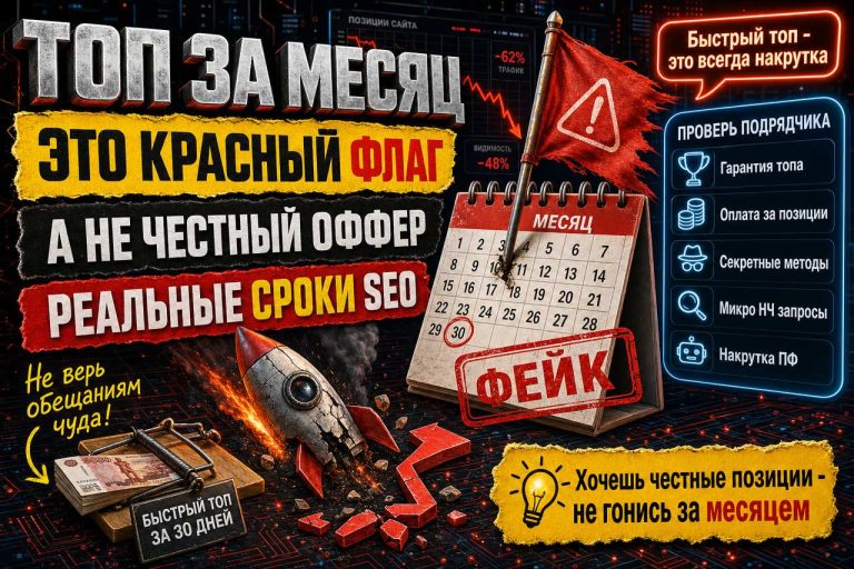 Выведем в топ за месяц — это красный флаг, а не оффер
