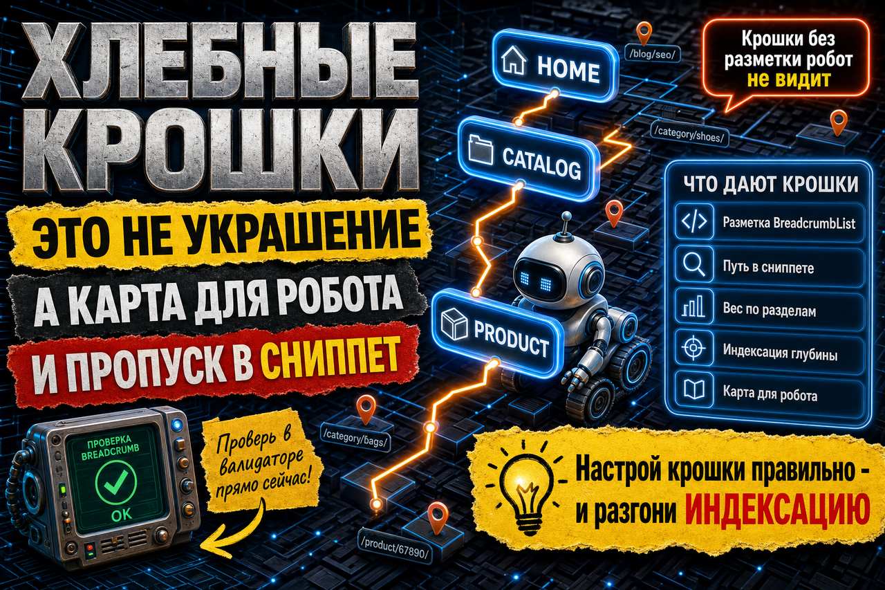 Хлебные крошки — это не украшение, а карта сайта для робота Яндекса