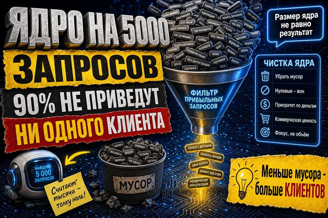 Ядро на 5000 запросов, из которых 90% никогда не приведут ни одного клиента