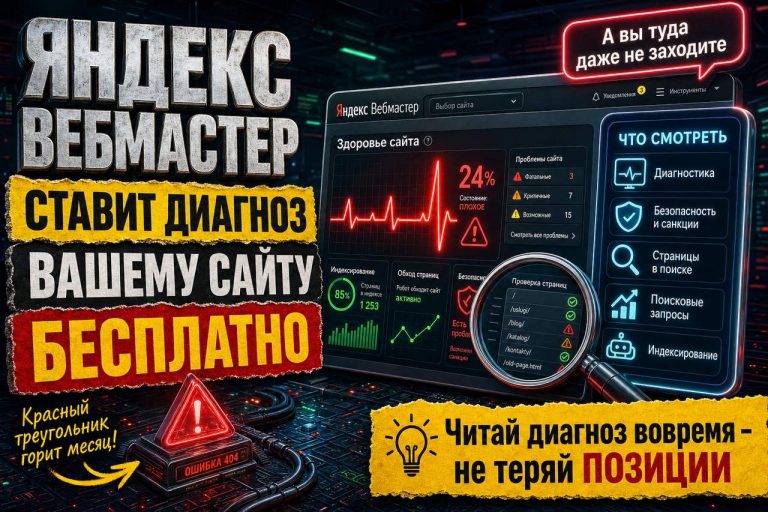Яндекс.Вебмастер ставит диагноз вашему сайту бесплатно — а вы туда не заходите