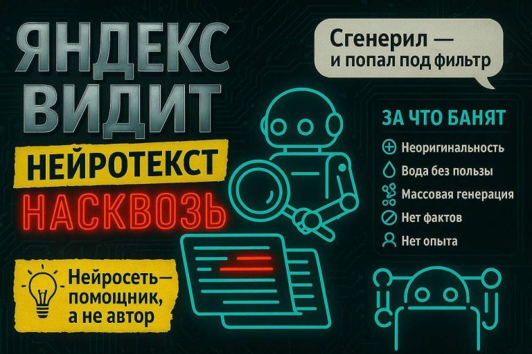 Как Яндекс отличает текст нейросети от живого автора — и что за это бывает