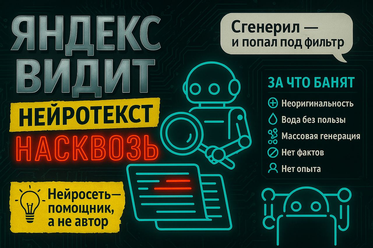 Как Яндекс отличает текст нейросети от живого автора — и что за это бывает