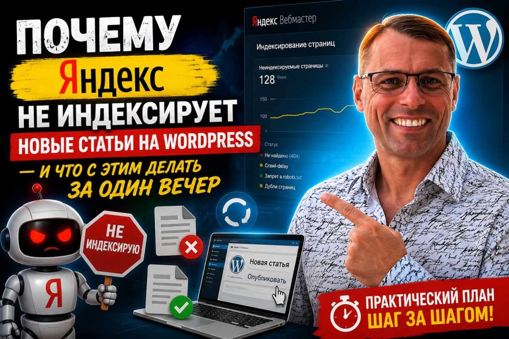 Почему Яндекс не индексирует новые статьи на WordPress — и что с этим делать за один вечер