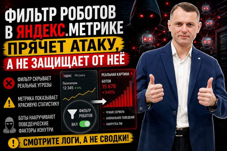 Фильтр роботов в Яндекс.Метрике прячет атаку, а не защищает от неё