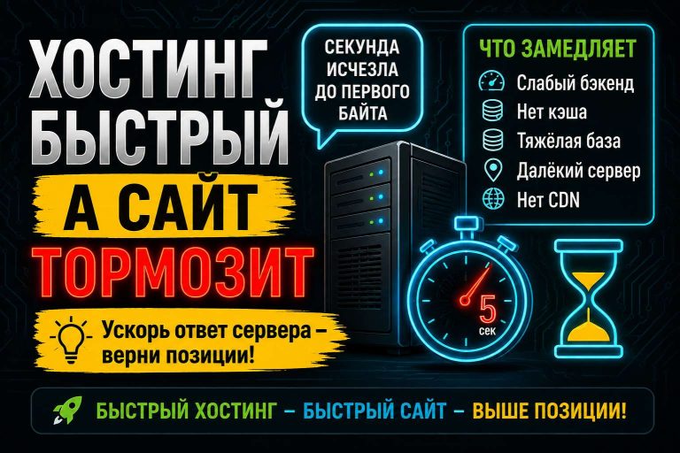 Хостинг быстрый, а сайт тормозит: куда исчезает секунда до первого байта
