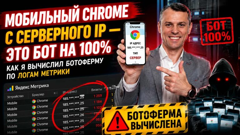 Мобильный Chrome с серверного IP — это бот на 100%: как я вычислил ботоферму по логам Метрики