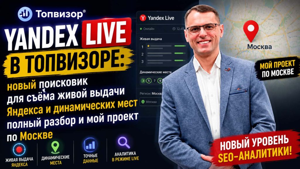Yandex Live в Топвизоре: новый поисковик для съёма живой выдачи Яндекса и динамических мест