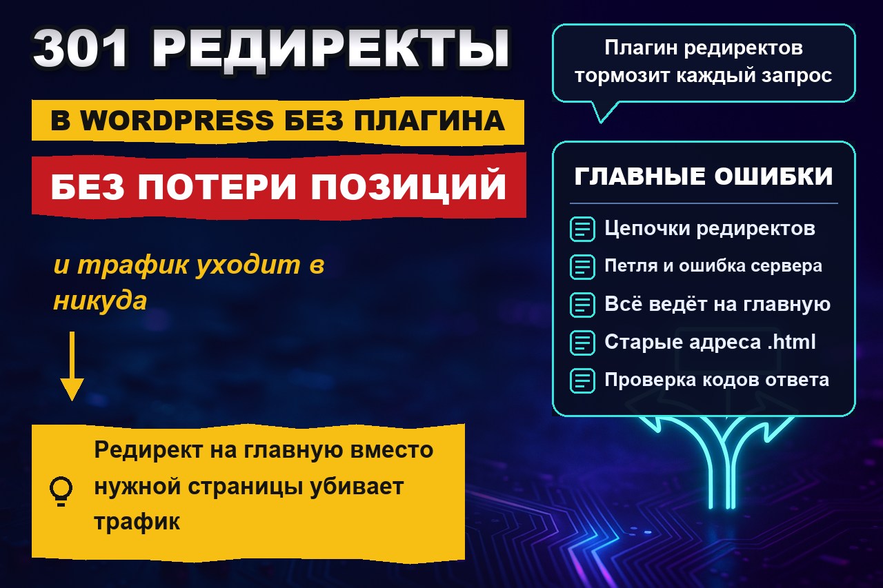 301-редиректы в WordPress без плагина: как настроить и не потерять позиции