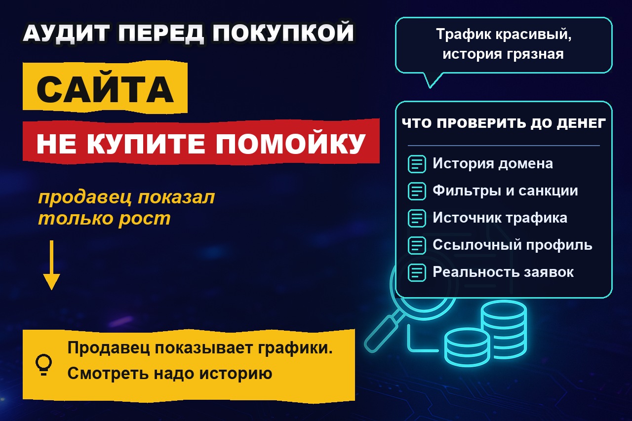 Аудит сайта перед покупкой: как не купить помойку с фильтром