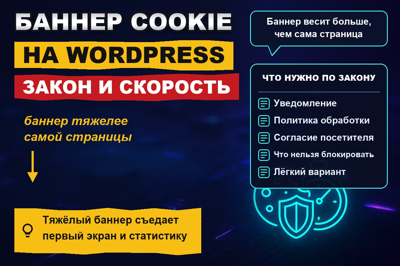 Баннер cookie на WordPress: выполнить требования закона и не убить скорость
