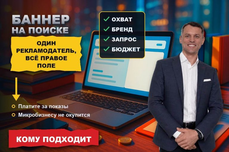 Баннер на поиске: один рекламодатель, всё правое поле — кому он окупается