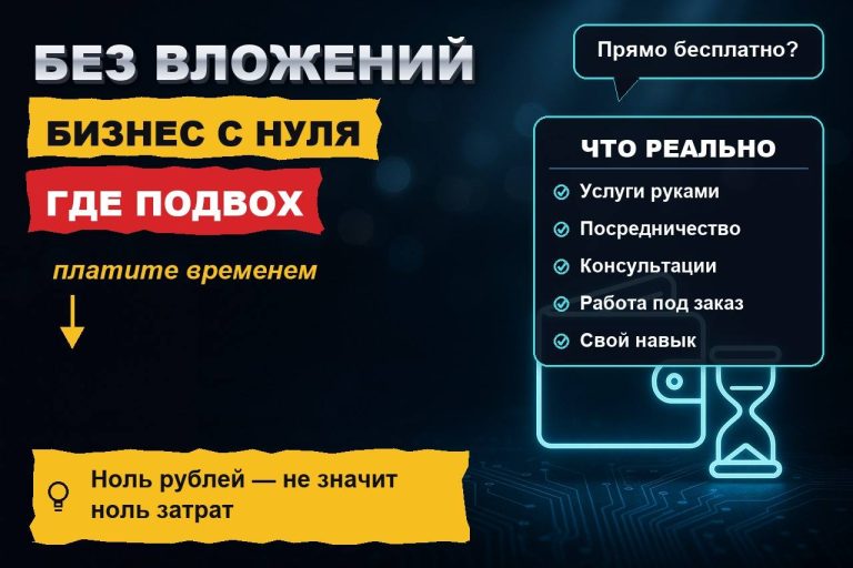 Бизнес без вложений: что реально запустить с нулём рублей и где в этих схемах подвох