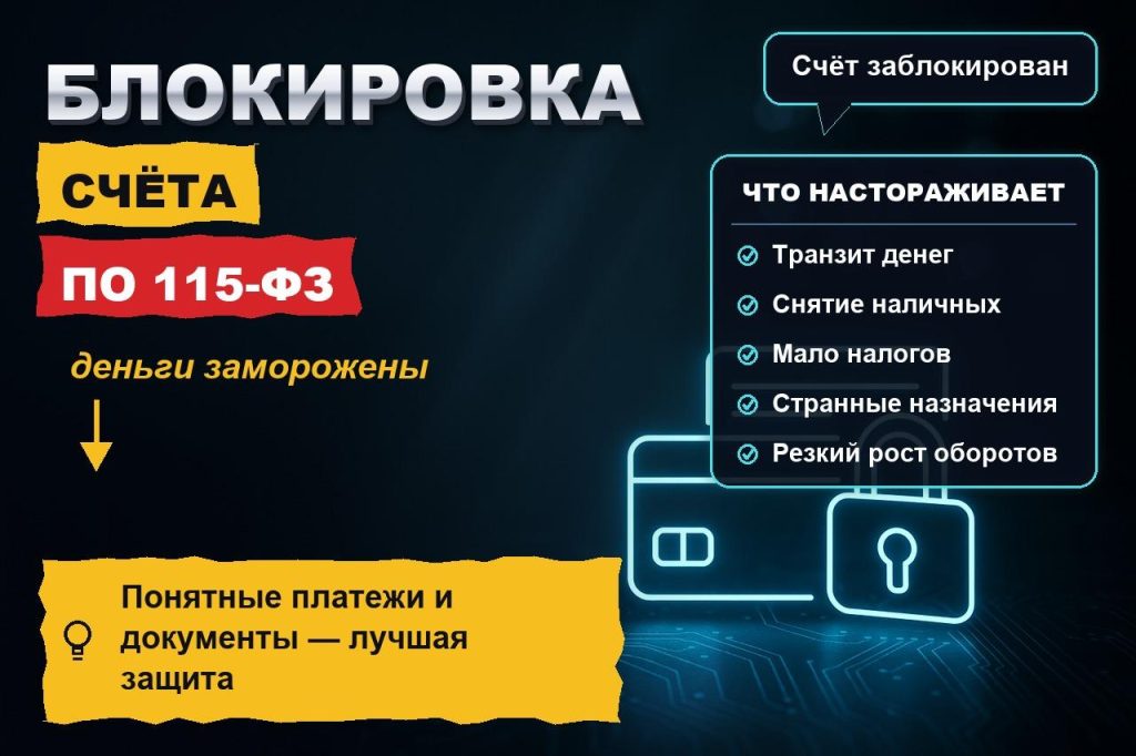 Блокировка счёта по 115-ФЗ: за что банк замораживает деньги малого бизнеса и как не попасть под подозрение