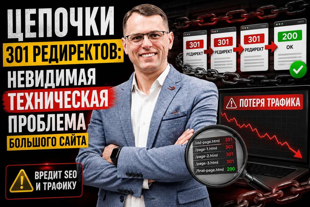 Цепочки 301 редиректов: невидимая техническая проблема большого сайта