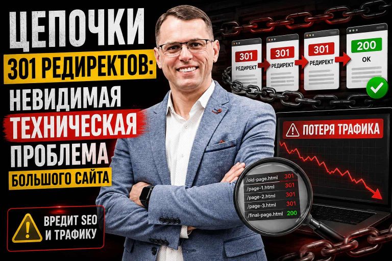 Цепочки 301 редиректов: невидимая техническая проблема большого сайта