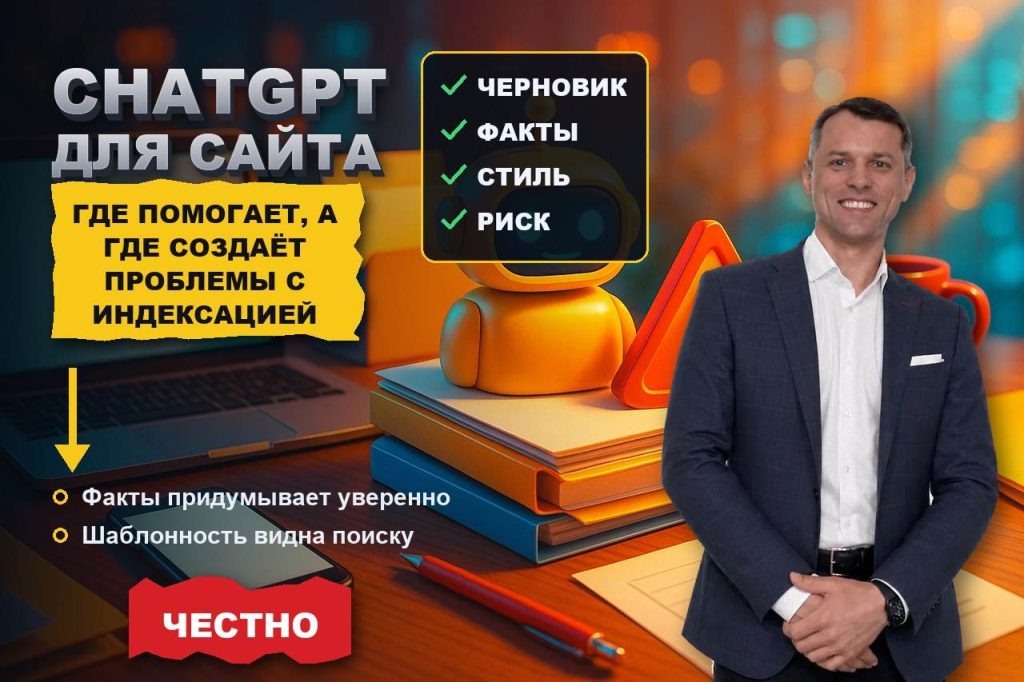 ChatGPT для сайта: где помогает, а где создаёт проблемы с индексацией