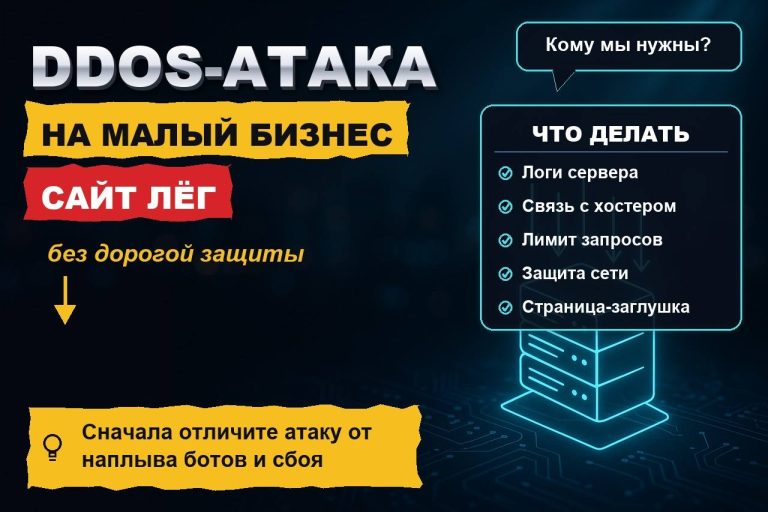 DDoS-атака на сайт малого бизнеса: как понять, что это она, и что делать без бюджета на дорогую защиту