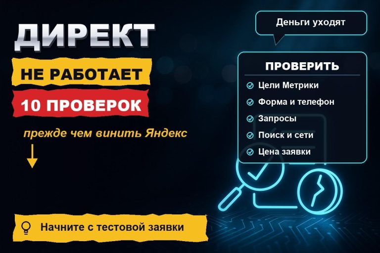 Директ не работает: деньги списываются, заявок нет — 10 проверок, прежде чем винить Яндекс