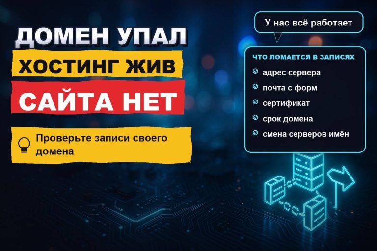Домен не работает, а хостинг жив: как записи DNS роняют сайт