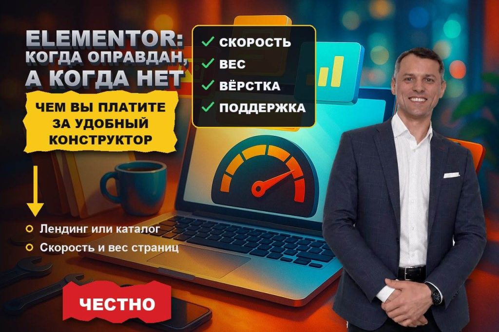 Elementor: когда конструктор оправдан, а когда убивает скорость и бюджет