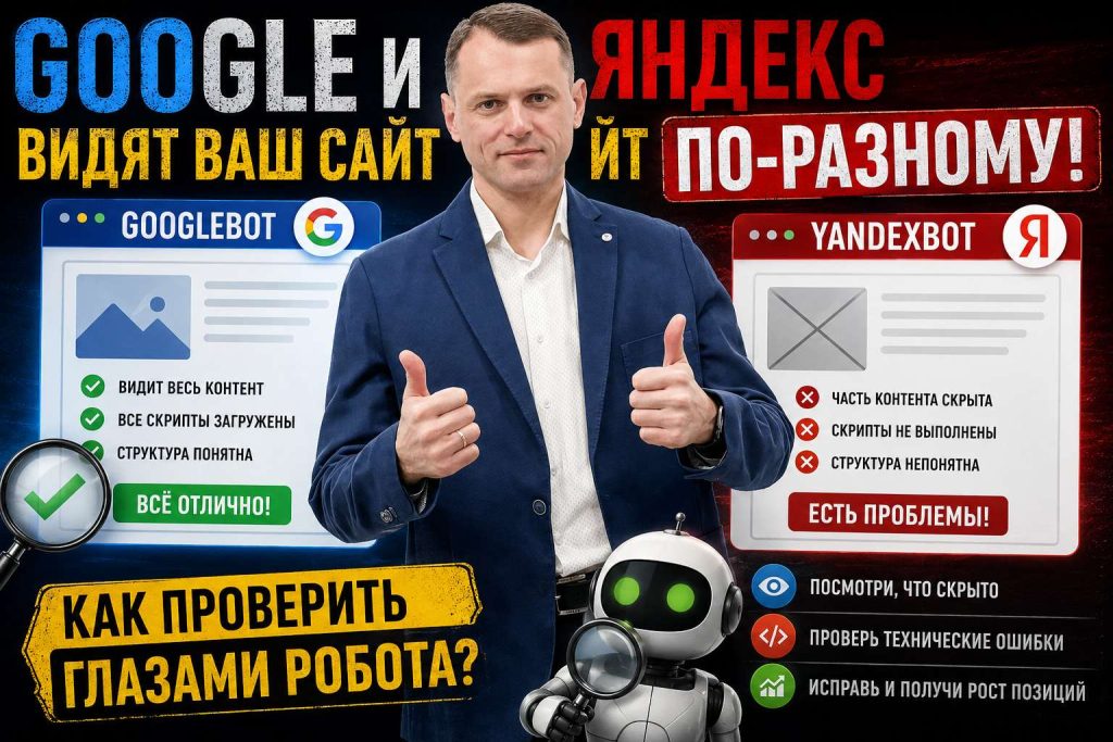 Google и Яндекс видят ваш сайт по-разному: как проверить глазами робота