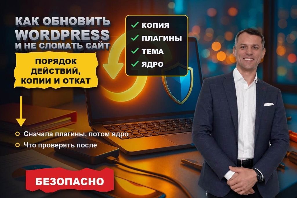 Как обновить WordPress и не сломать сайт: порядок, копии, откат
