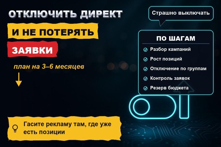 Как отключить Яндекс Директ и не остаться без заявок: план перехода на поиск за 3–6 месяцев