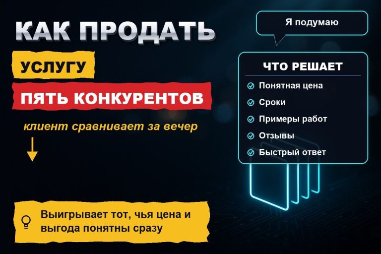 Как продать услугу, если клиент сравнивает вас с пятью конкурентами за один вечер