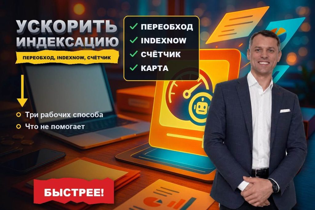 Как ускорить индексацию сайта в Яндексе: переобход, IndexNow и обход по счётчику