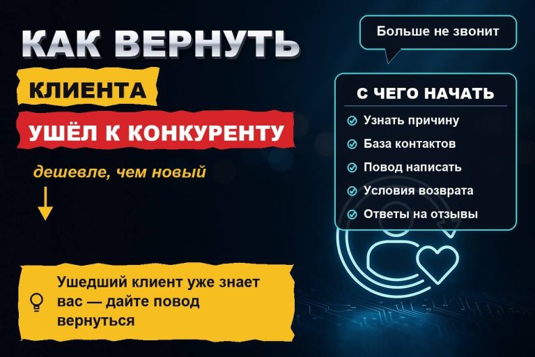 Как вернуть клиента, который ушёл к конкуренту, и почему это дешевле, чем искать нового