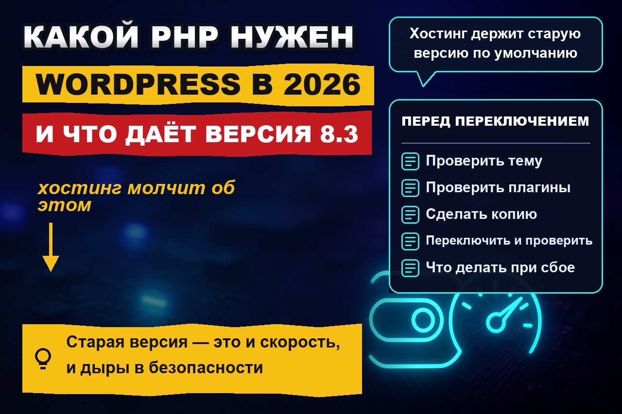 Какой PHP нужен WordPress в 2026 году и что даёт переход на 8.3